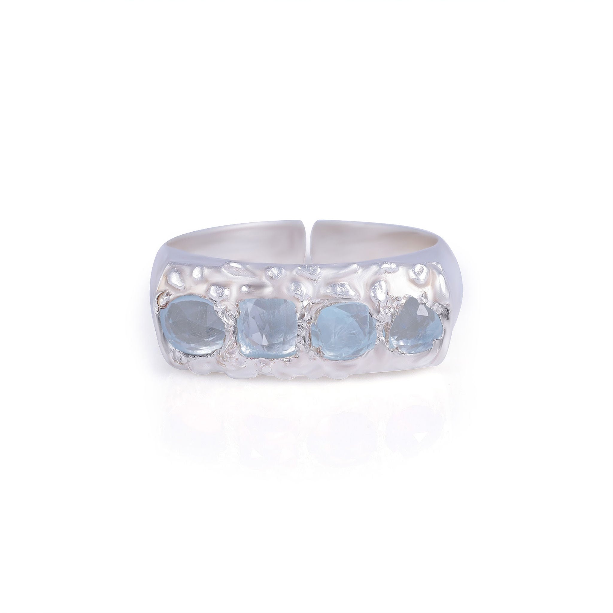 HumanKind Ring. Sky Blue Topaz. 925 Silver