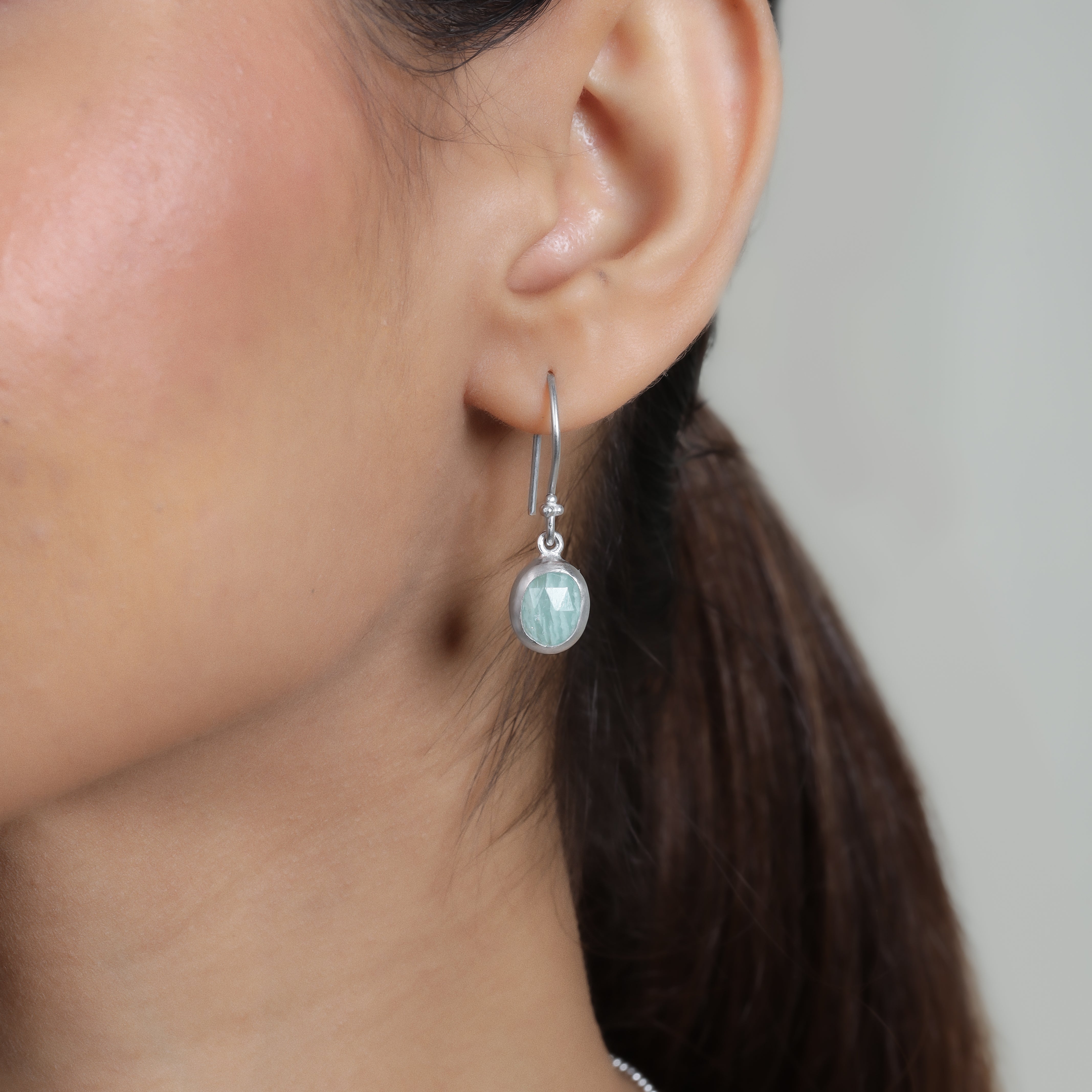 Caspian Earrings. Amazonite. 925 Silver