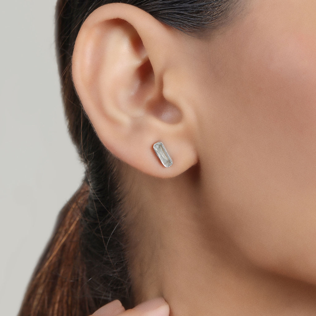Baltic Studs. Sky Blue Topaz. 925 Silver