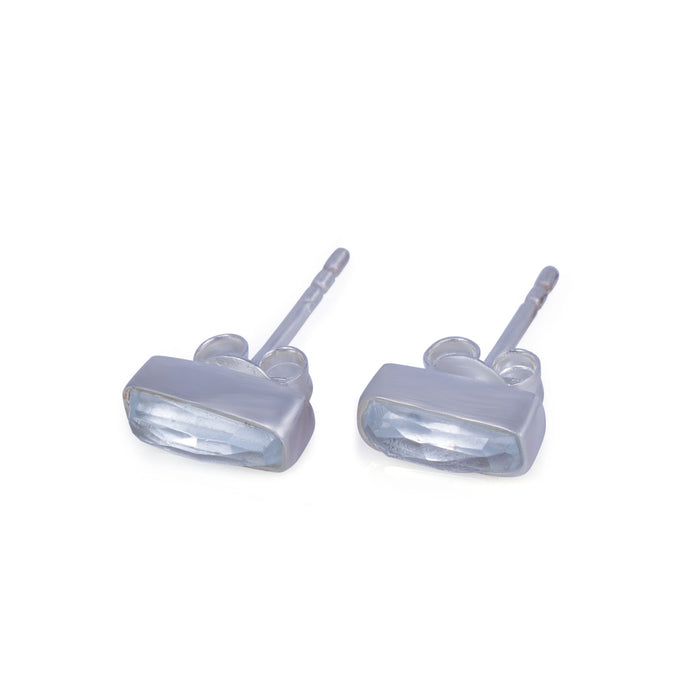 Baltic Studs. Sky Blue Topaz. 925 Silver