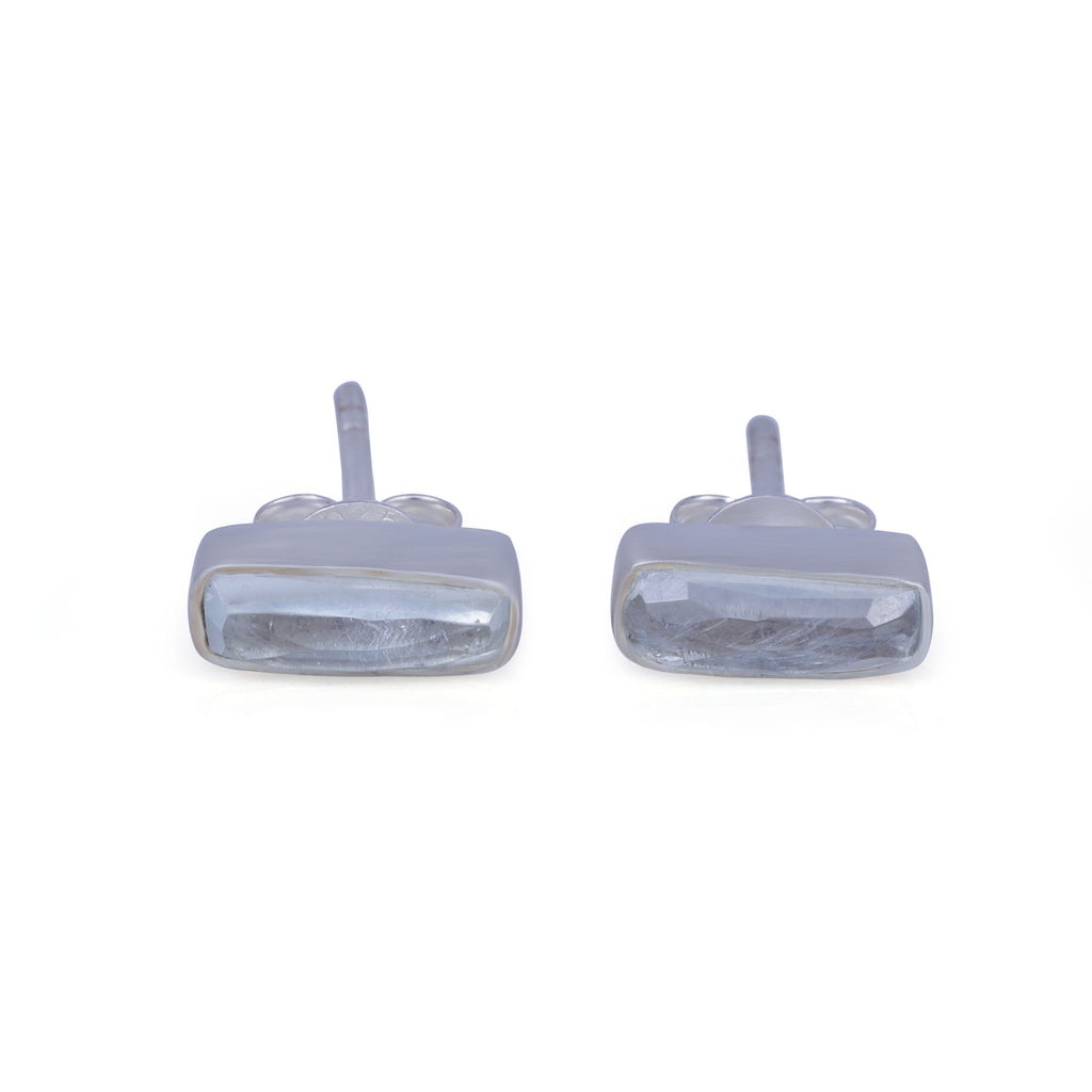 Baltic Studs. Sky Blue Topaz. 925 Silver