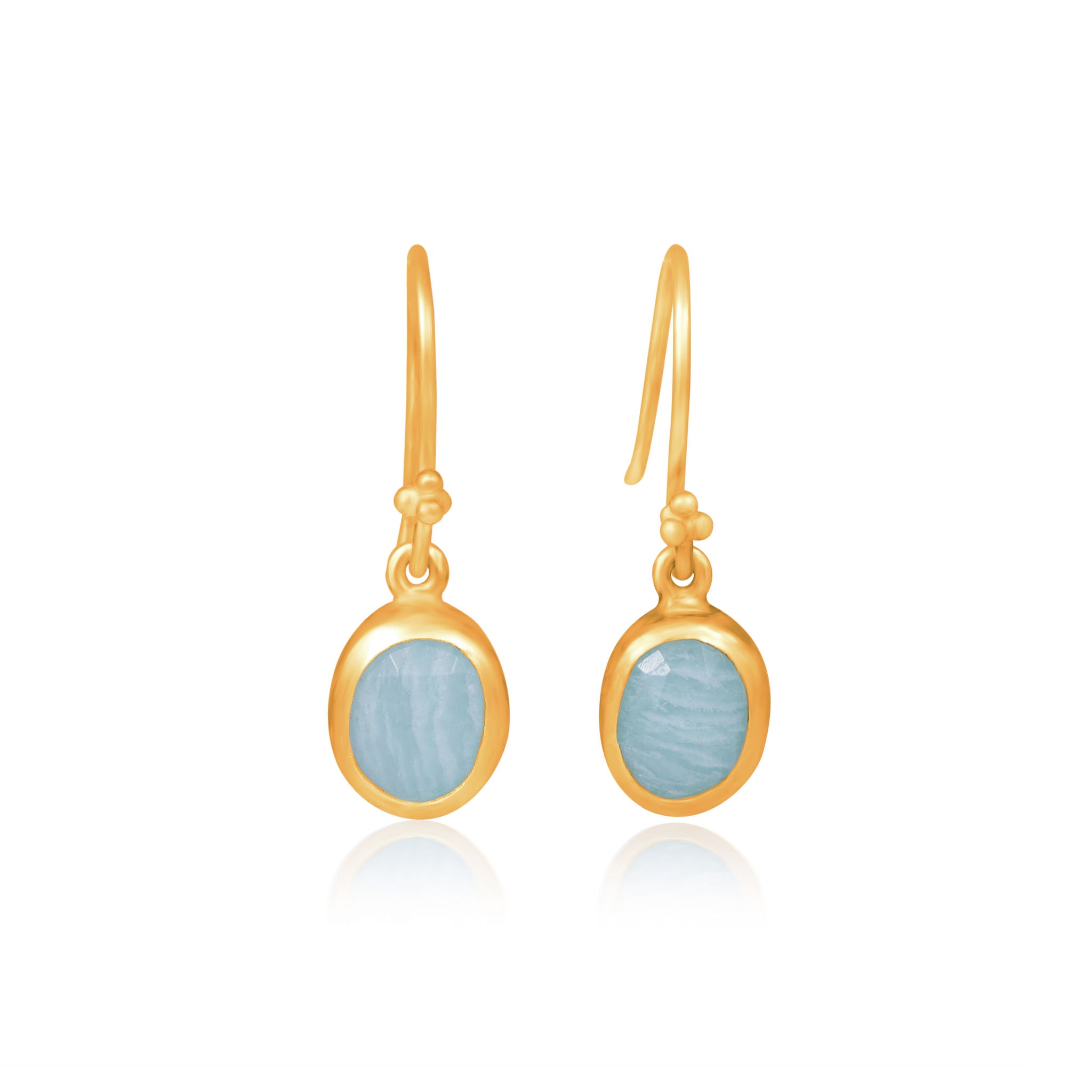 Caspian Earrings. Amazonite. Gold Vermeil