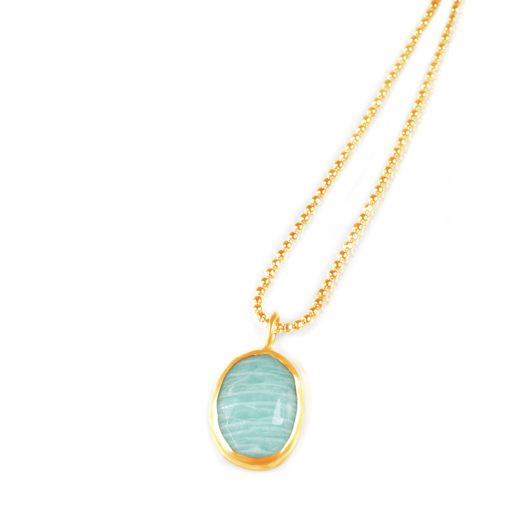 Caspian Necklace. Amazonite. Gold Vermeil