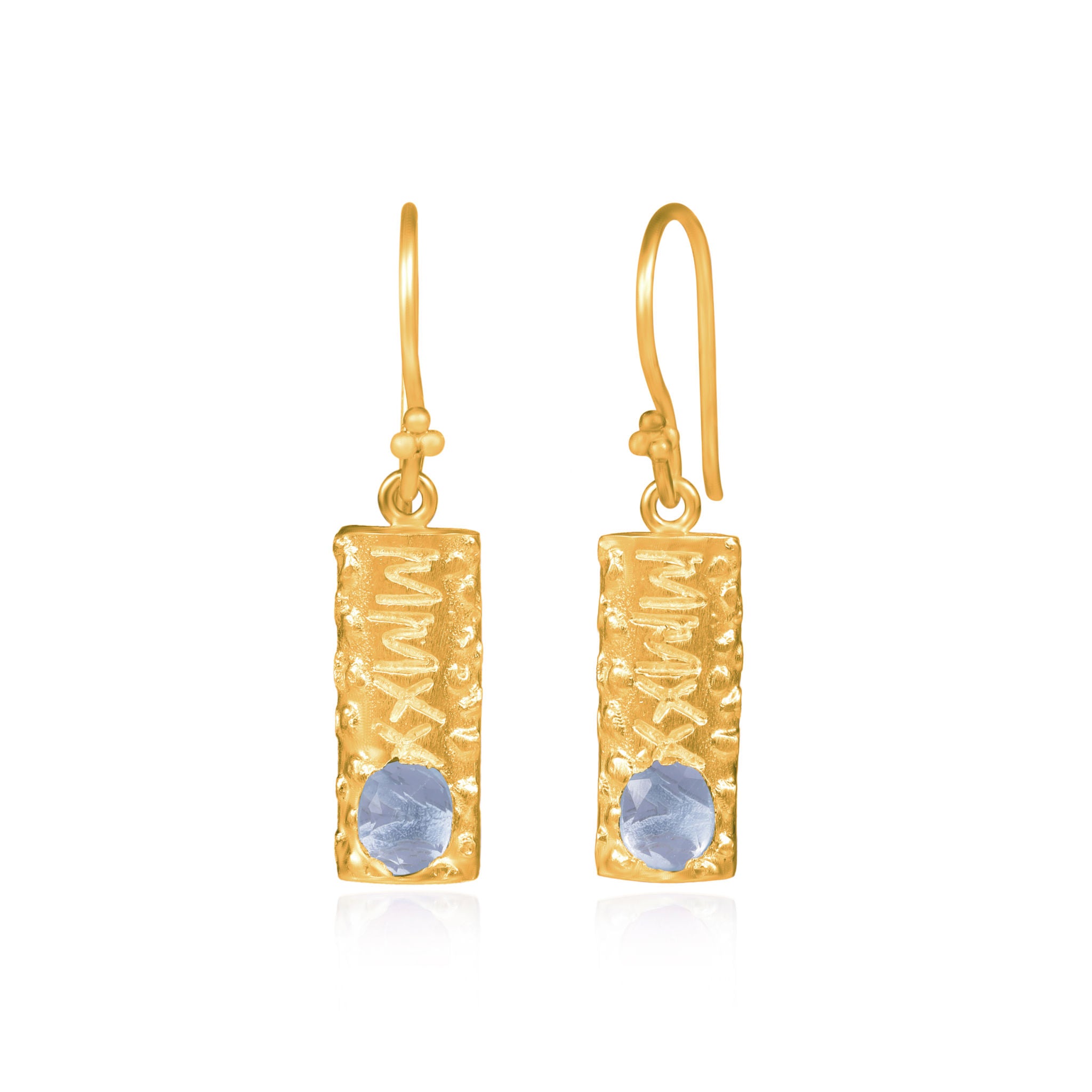 HumanKind Earrings. Sky Blue Topaz. Gold Vermeil