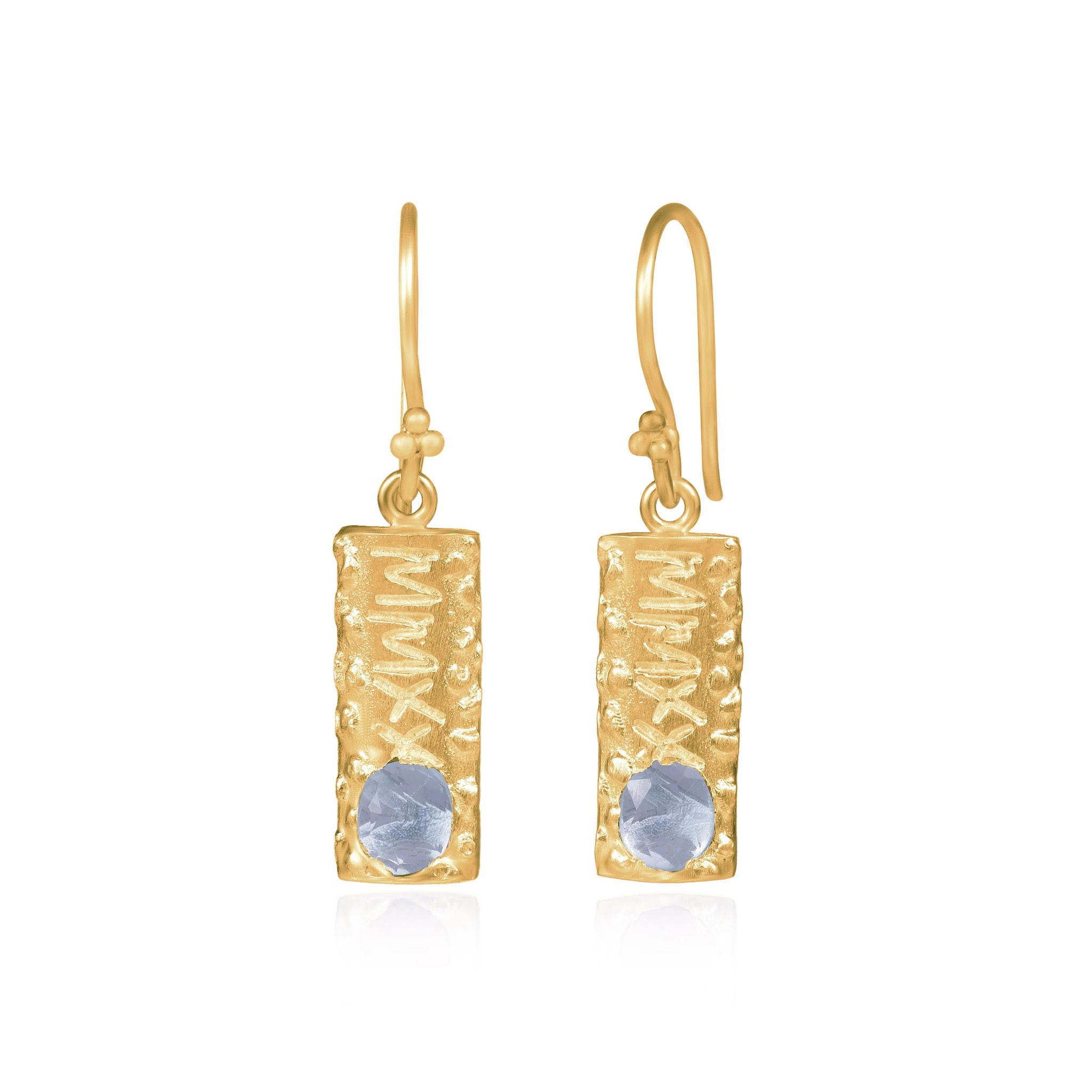 HumanKind Earrings. Sky Blue Topaz. Gold Vermeil