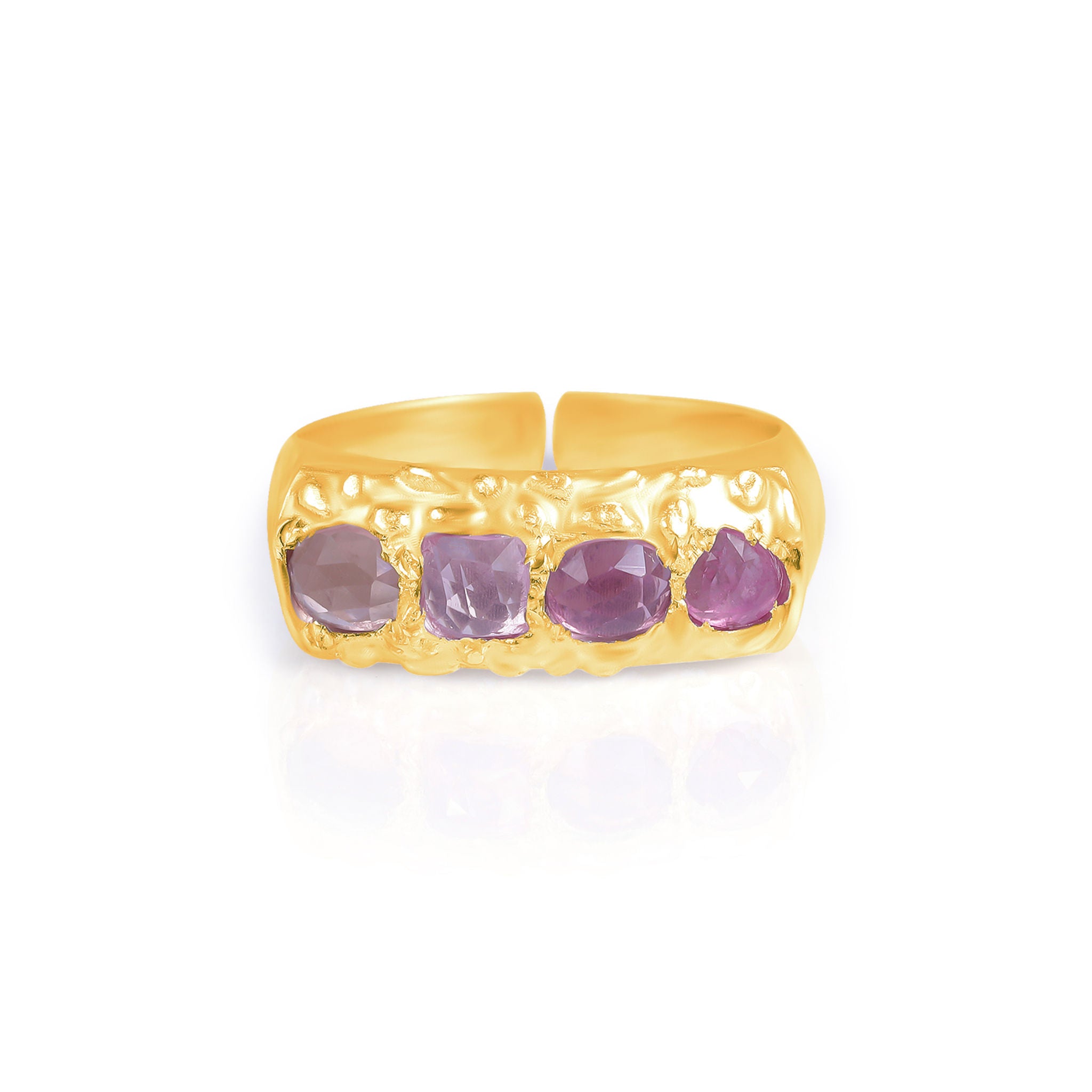 HumanKind Ring. Pink Tourmaline Ombre. Gold Vermeil