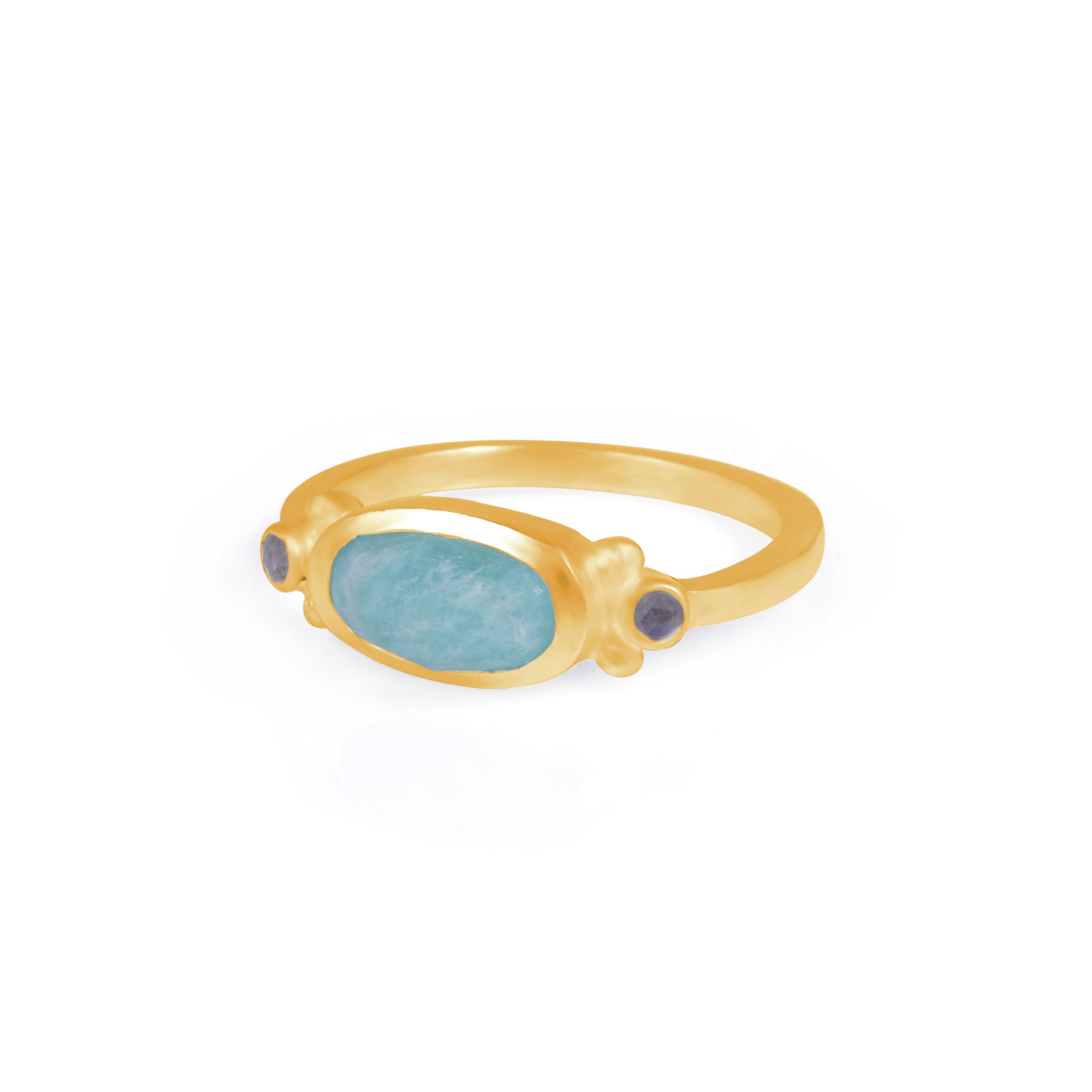 Harmony Ring. Amazonite. Gold Vermeil