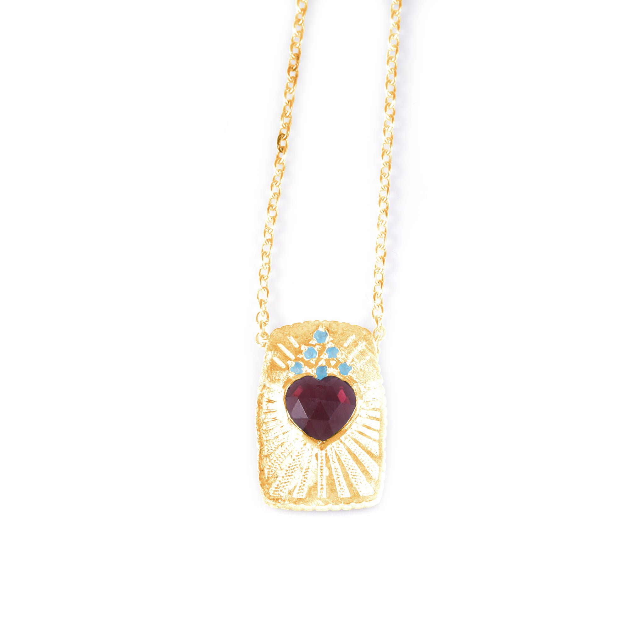 Precious Necklace. Rhodolite. Gold Vermeil