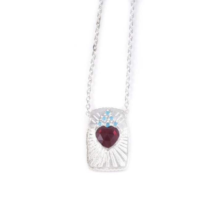 Precious Necklace. Rhodolite. 925 Silver