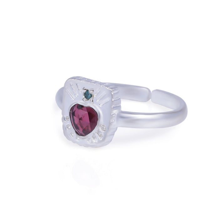 Precious Ring. Rhodolite. 925 Silver