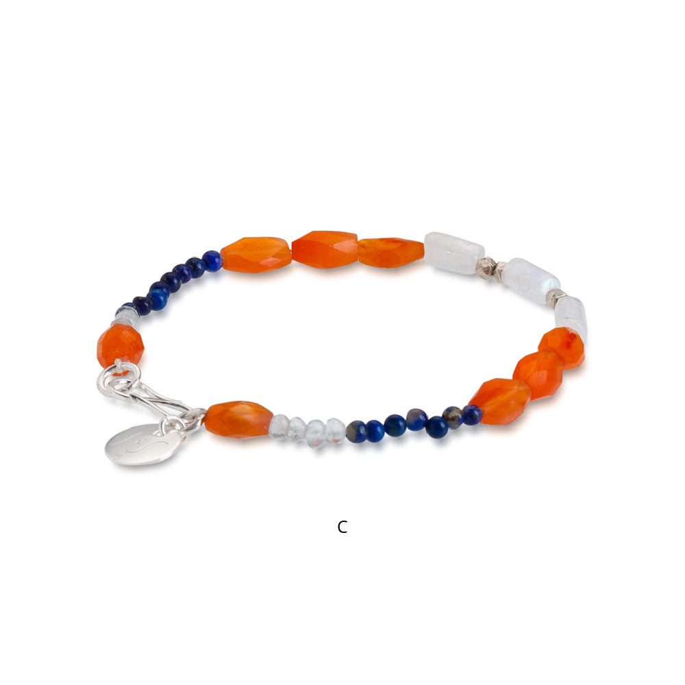 Tubbataha Bracelet. Carnelian C. 925 Silver