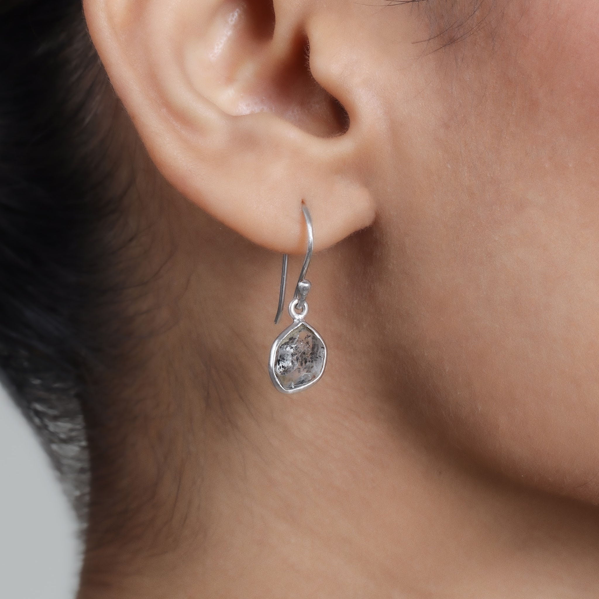 Caspian Earrings. Herkimer Diamond. 925 Silver