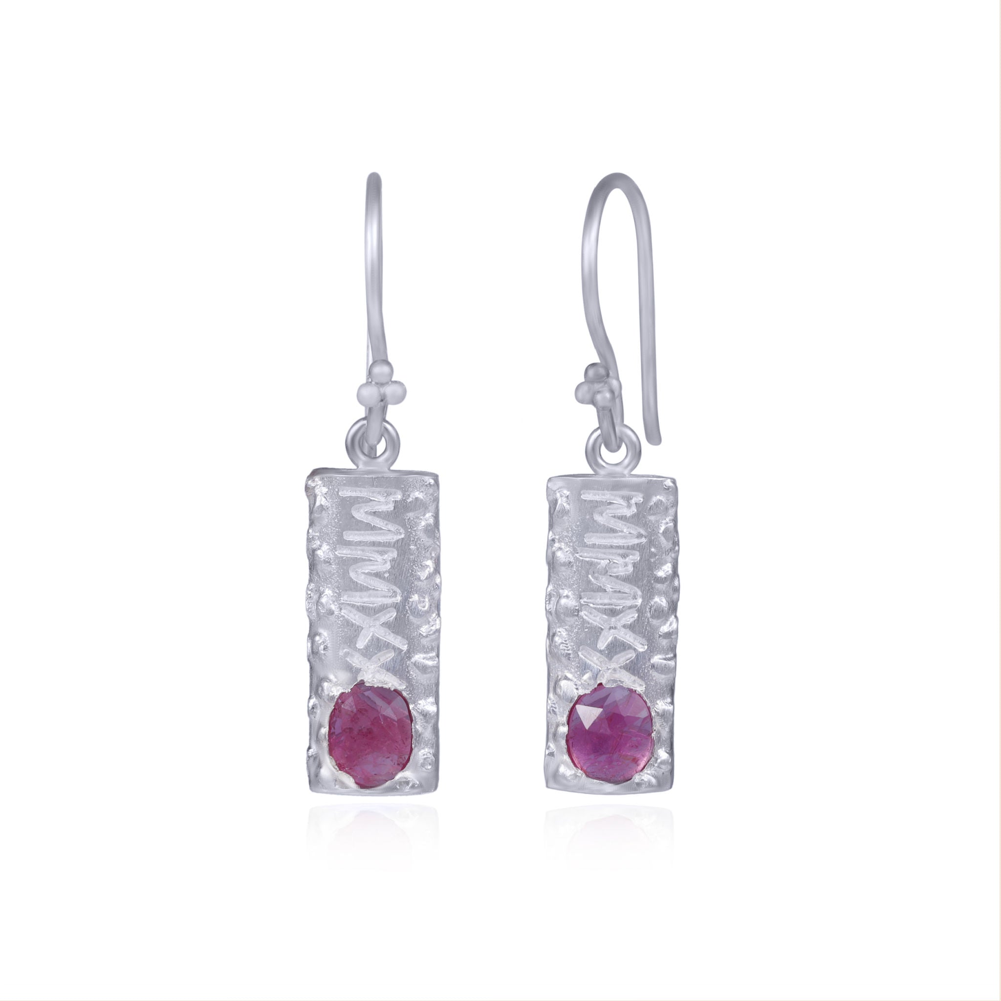 HumanKind Earrings. Pink Tourmaline Ombre. 925 Silver