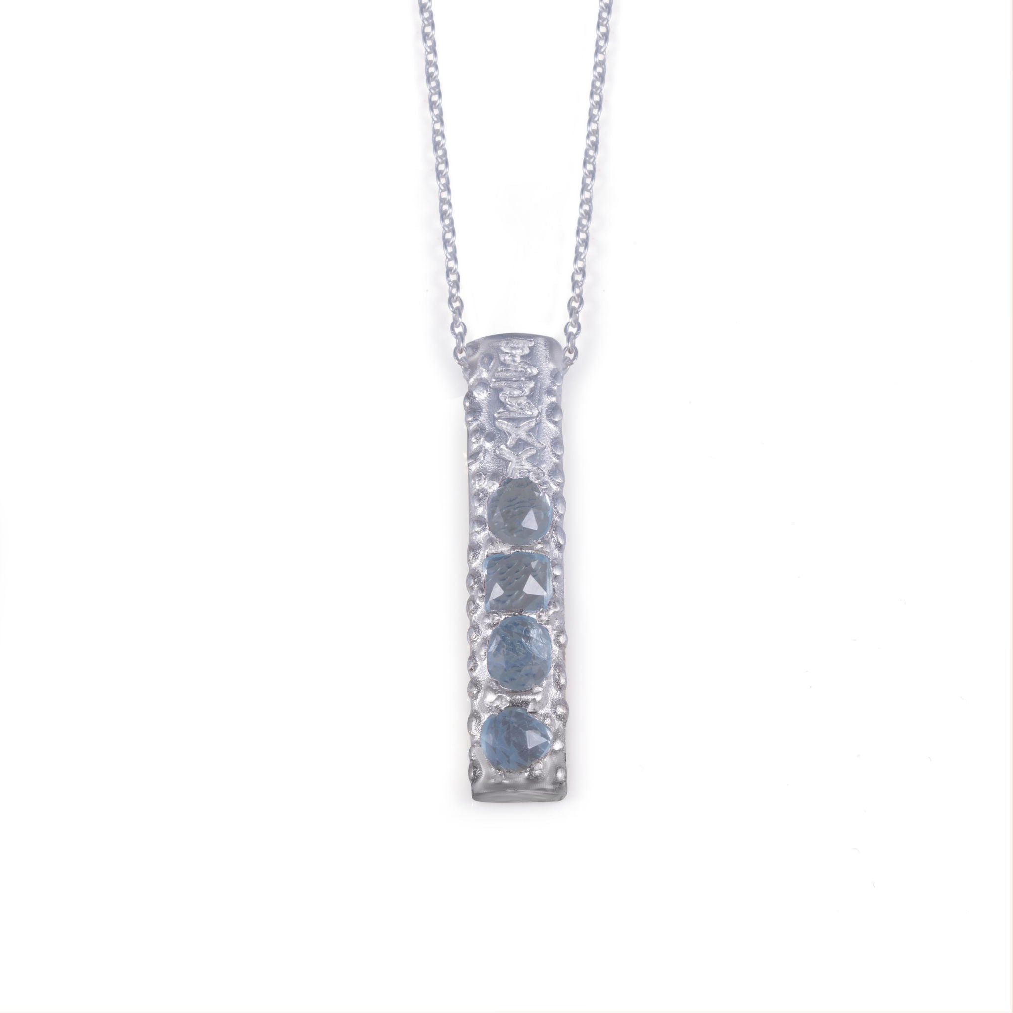 HumanKind Necklace. Sky Blue Topaz. 925 Silver