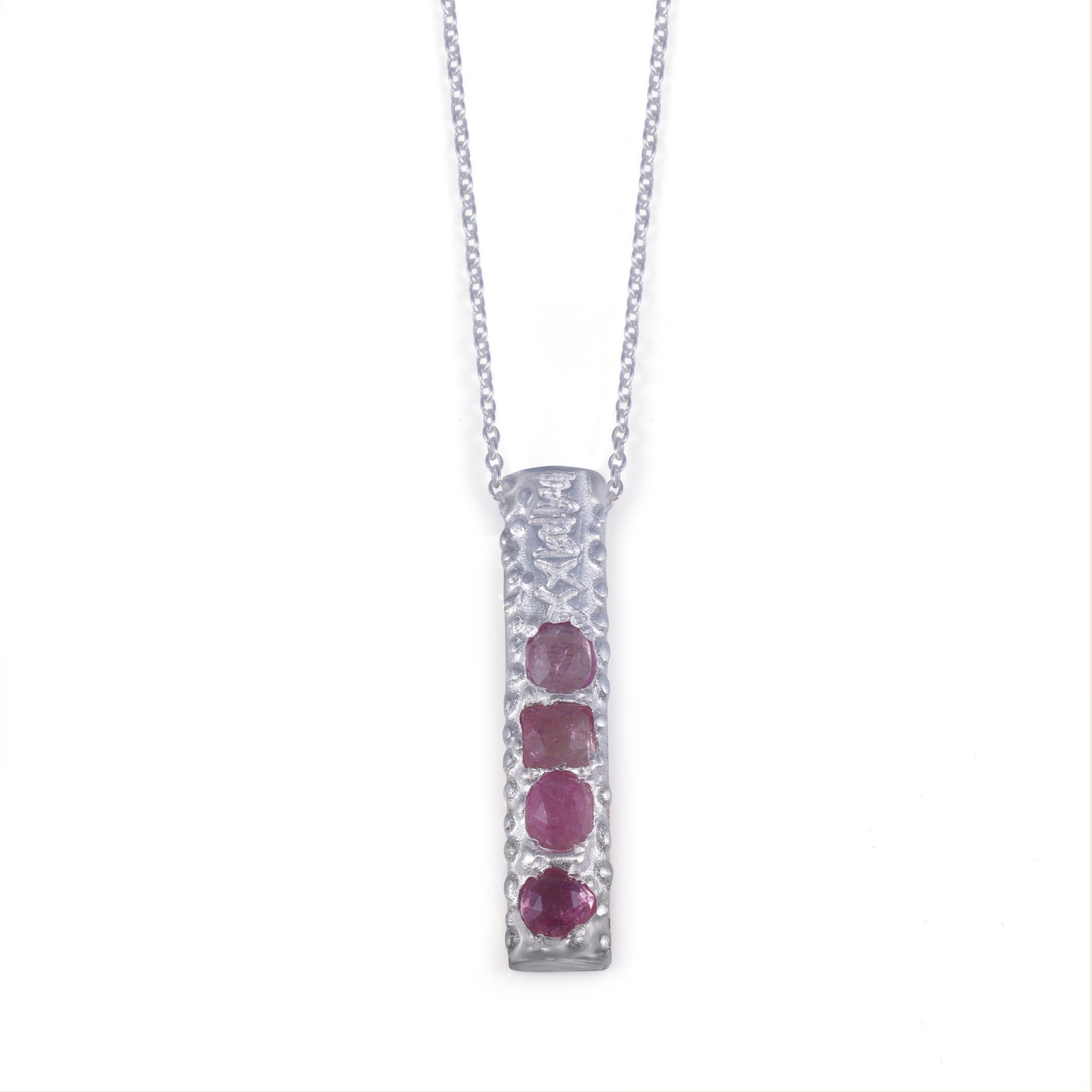 HumanKind Necklace. Pink Tourmaline Ombre. 925 Silver