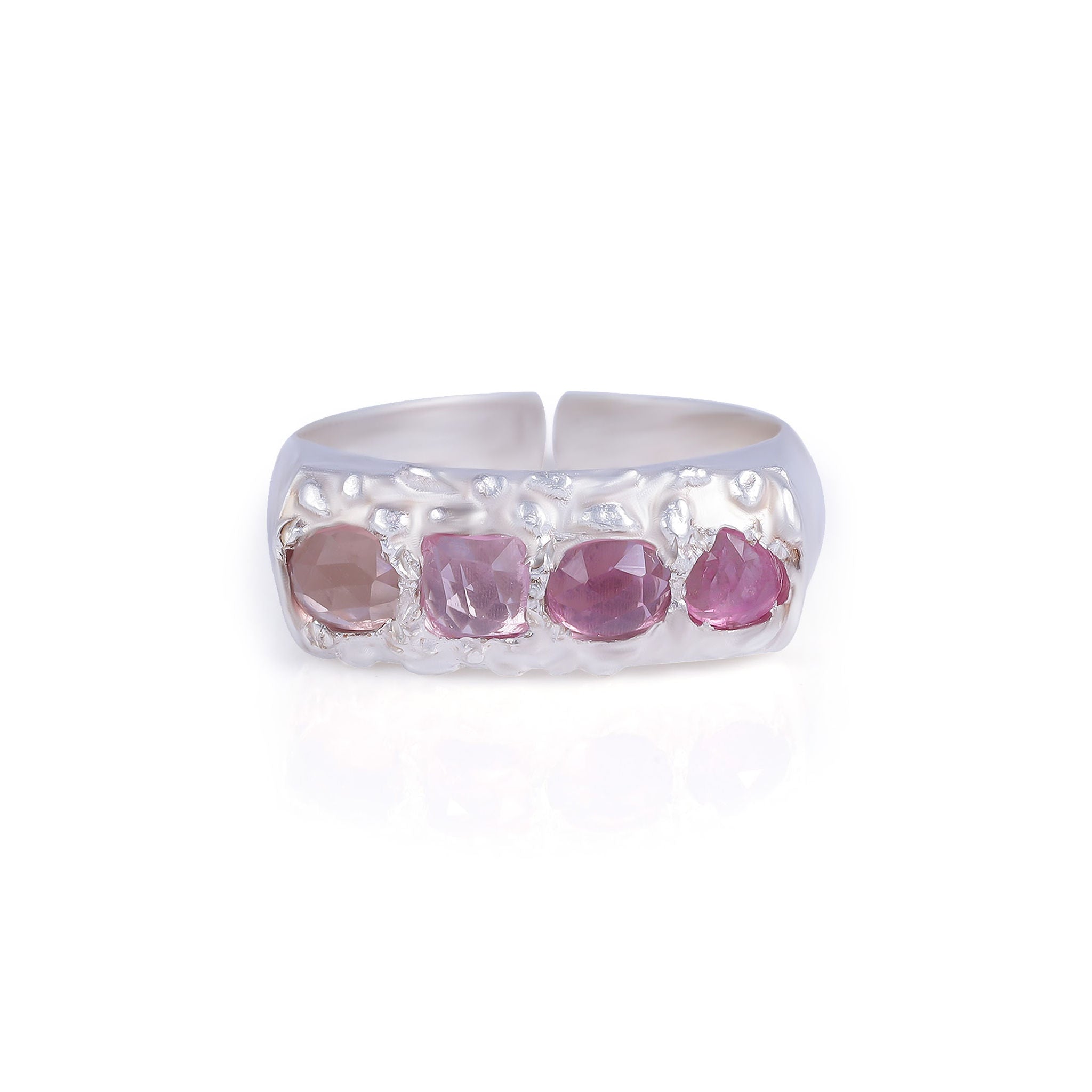 HumanKind Ring. Pink Tourmaline Ombre. 925 Silver