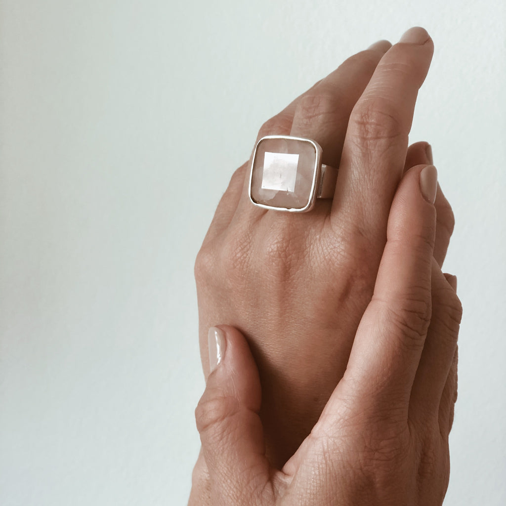 Atlantic Ring. Rose Quartz. Silver