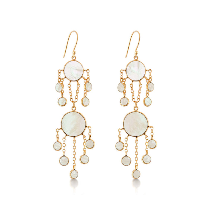 Jellyfish Earrings. Mother of Pearl. Gold