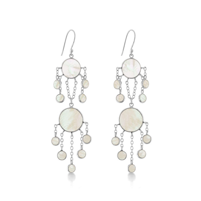 Jellyfish Earrings. Mother of Pearl. Silver