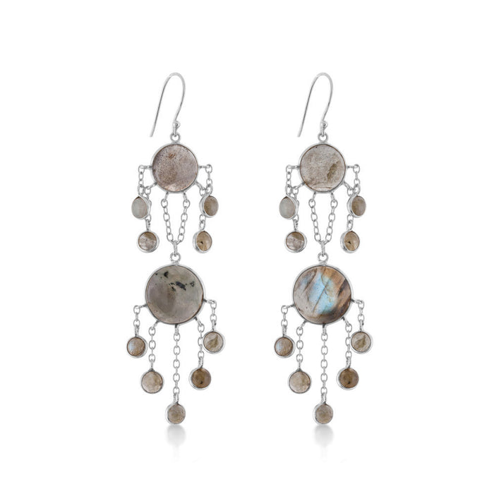 Jellyfish Earrings. Labradorite. Silver