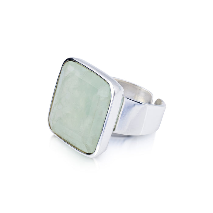 Atlantic Ring. Prehnite. Silver