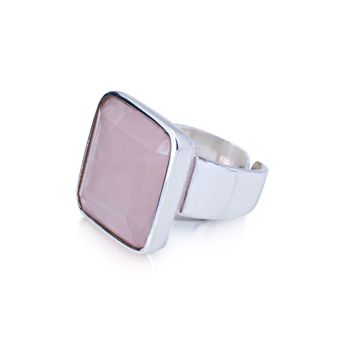 Atlantic Ring. Rose Quartz. Silver