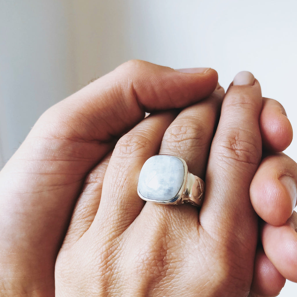 Daintree Ring. Moonstone. Silver