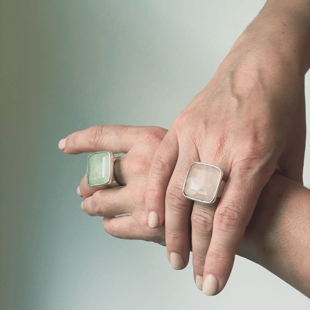 Atlantic Ring. Rose Quartz. Silver