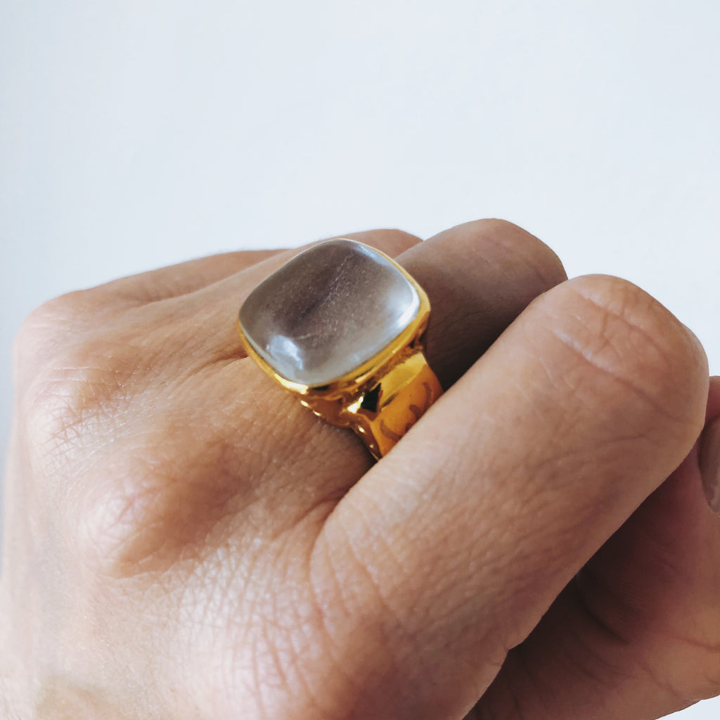 Daintree Ring. Quartz Crystal. Gold