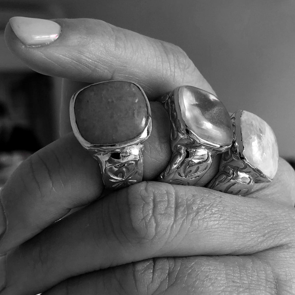 Daintree Ring. Moonstone. Silver