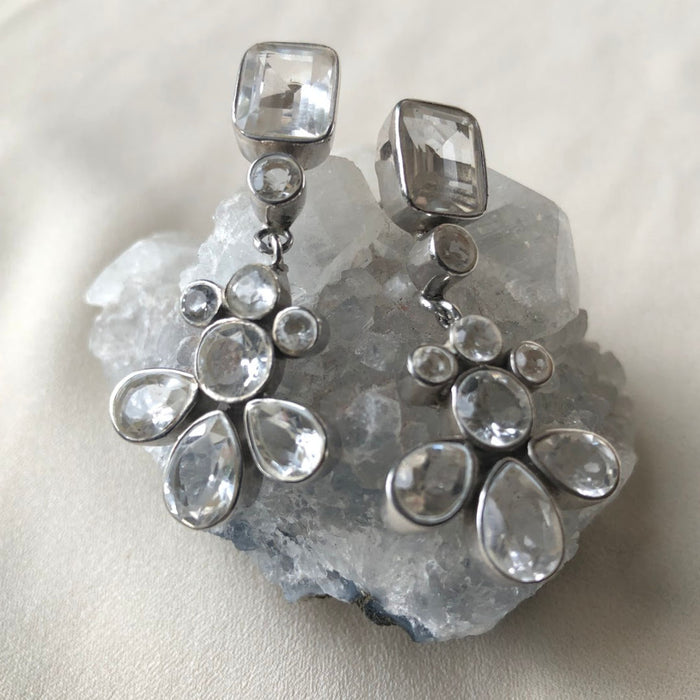 Lucinda Earrings. Quartz Crystal. 925 Silver