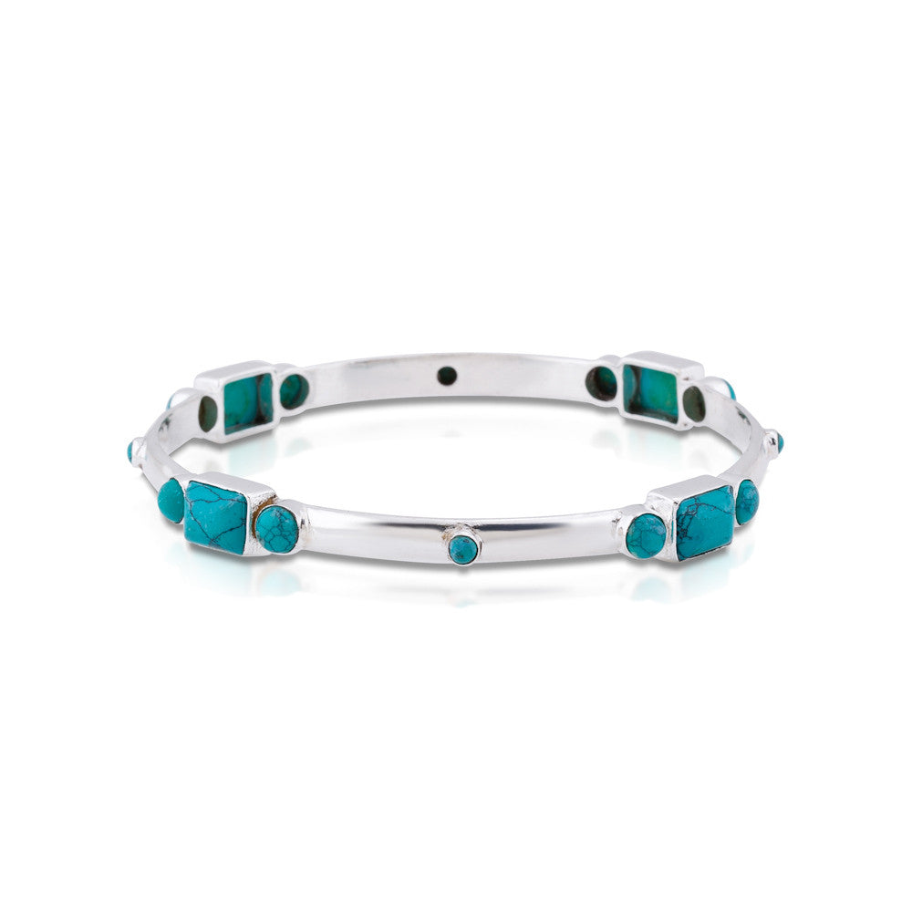 Pamukkale Bangle. Turquoise. Silver