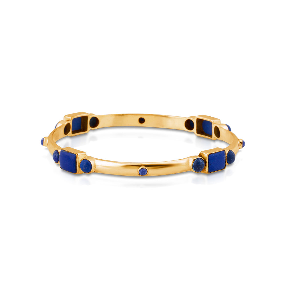 Pamukkale Bangle. Lapis Lazuli. Gold