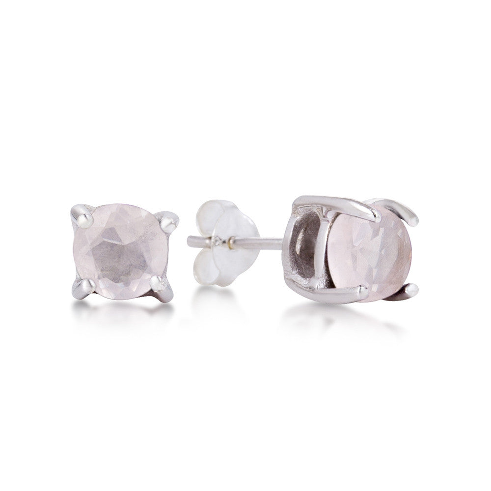Sulu Earrings. Rose Quartz. 925 Silver