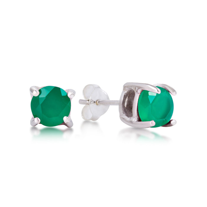 Sulu Earrings. Green Onyx. 925 Silver