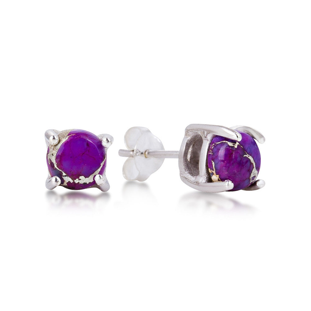 Sulu Earrings. Purple Turquoise. 925 Silver