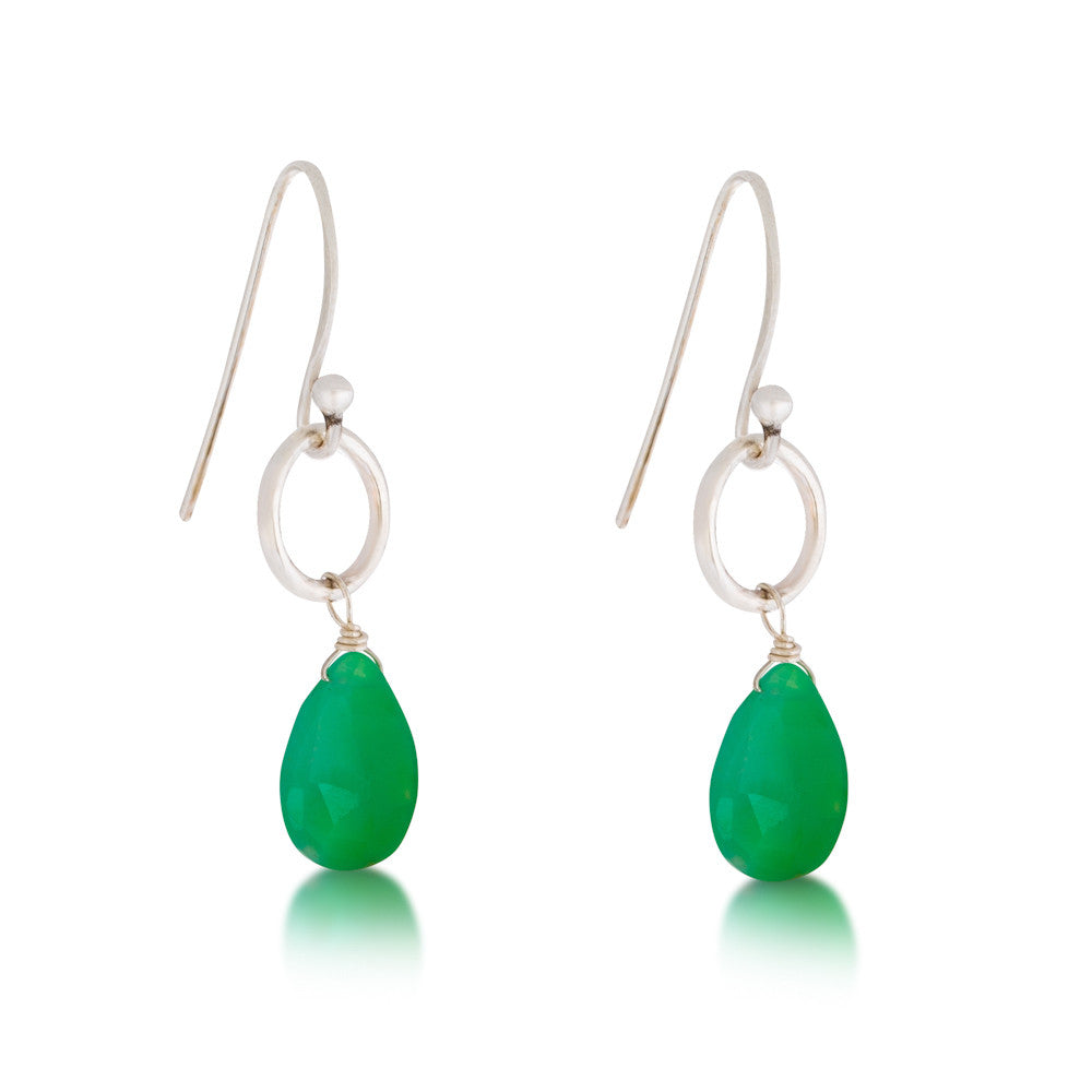 Ningaloo Earrings. Chrysoprase. 925 Silver