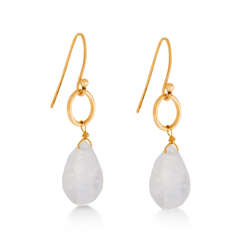 Ningaloo Earrings. Moonstone. Gold Vermeil