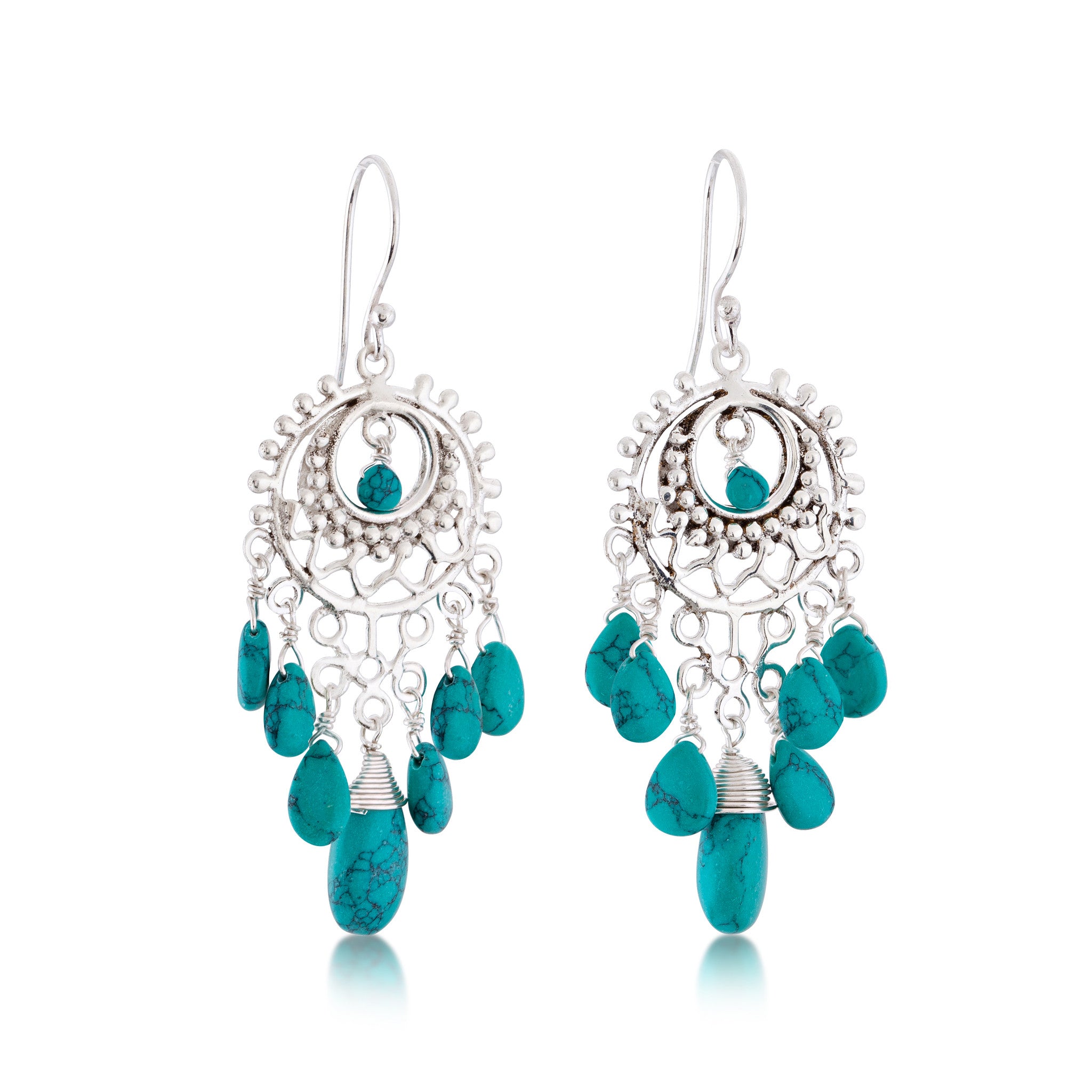 Blue Lagoon Earrings. Turquoise. Silver