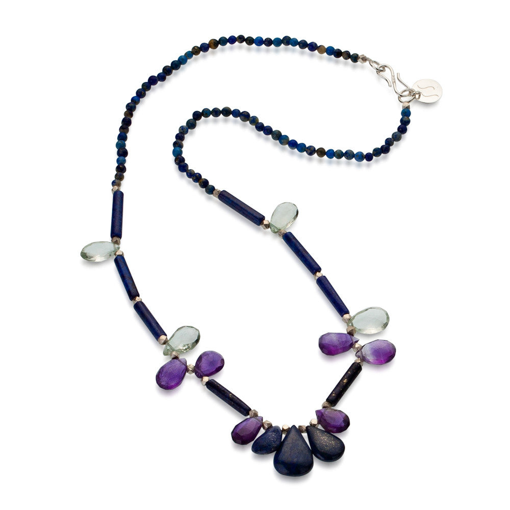 Tubbataha Necklace. Amethyst & Lapis Lazuli. 925 Silver