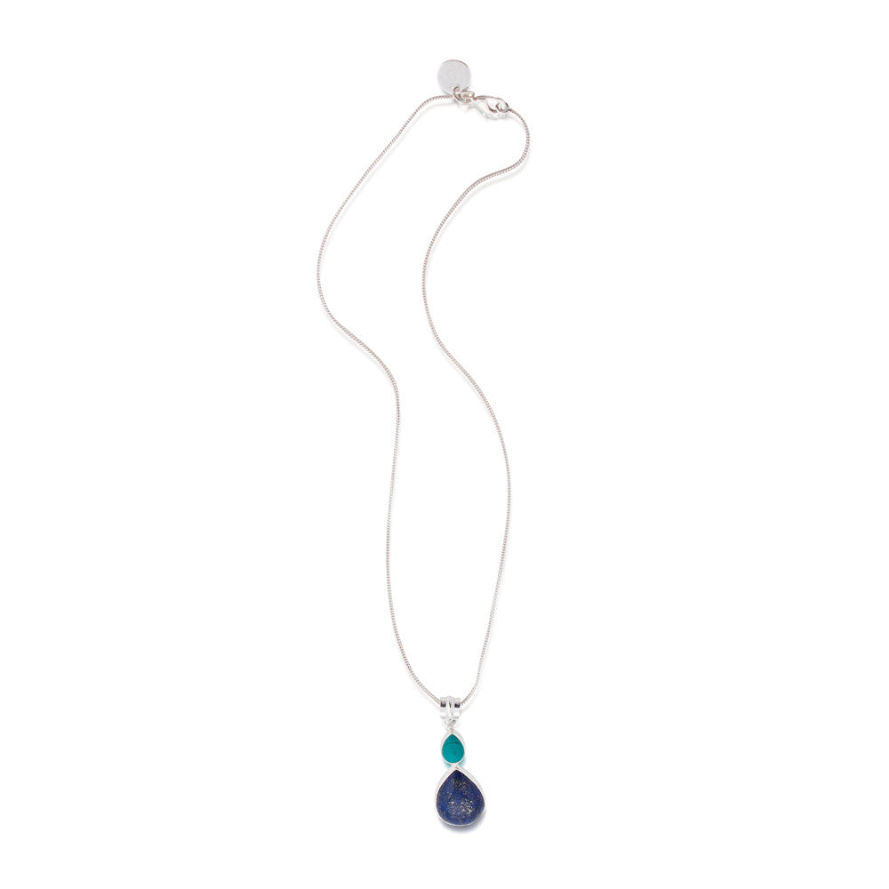 Butterfly Valley Necklace. Lapis Lazuli & Turquoise. Silver