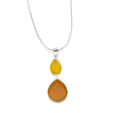 Butterfly Valley Necklace. Orange Aventurine. Silver