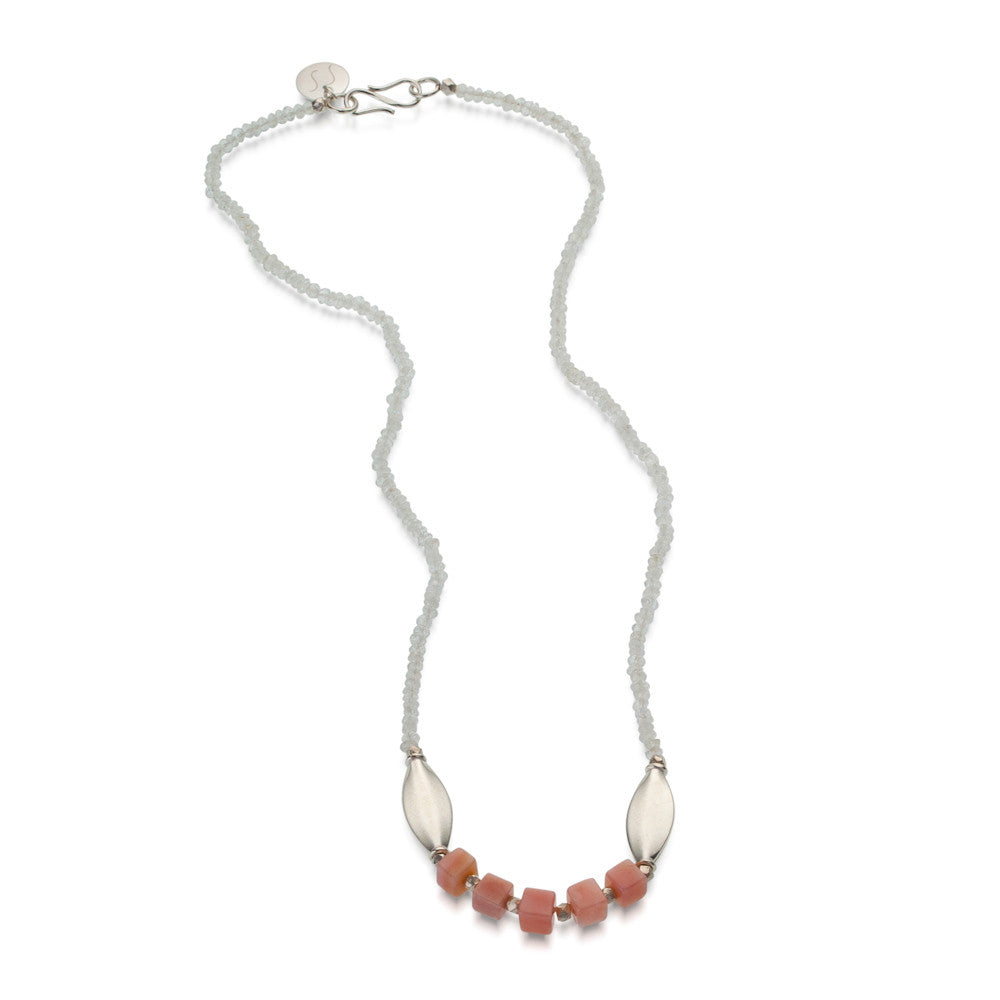 Palancar Necklace. Pink Opal. 925 Silver