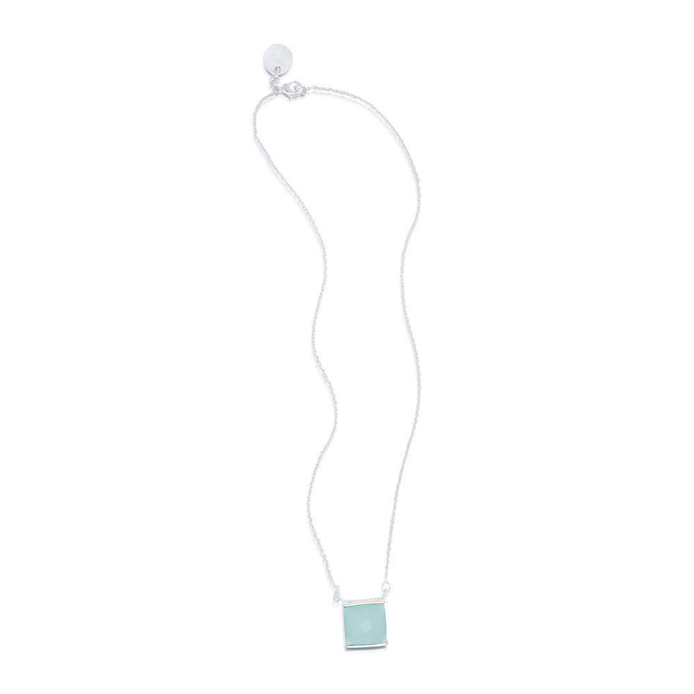 Caribbean Necklace. Aqua Chalcedony. Silver