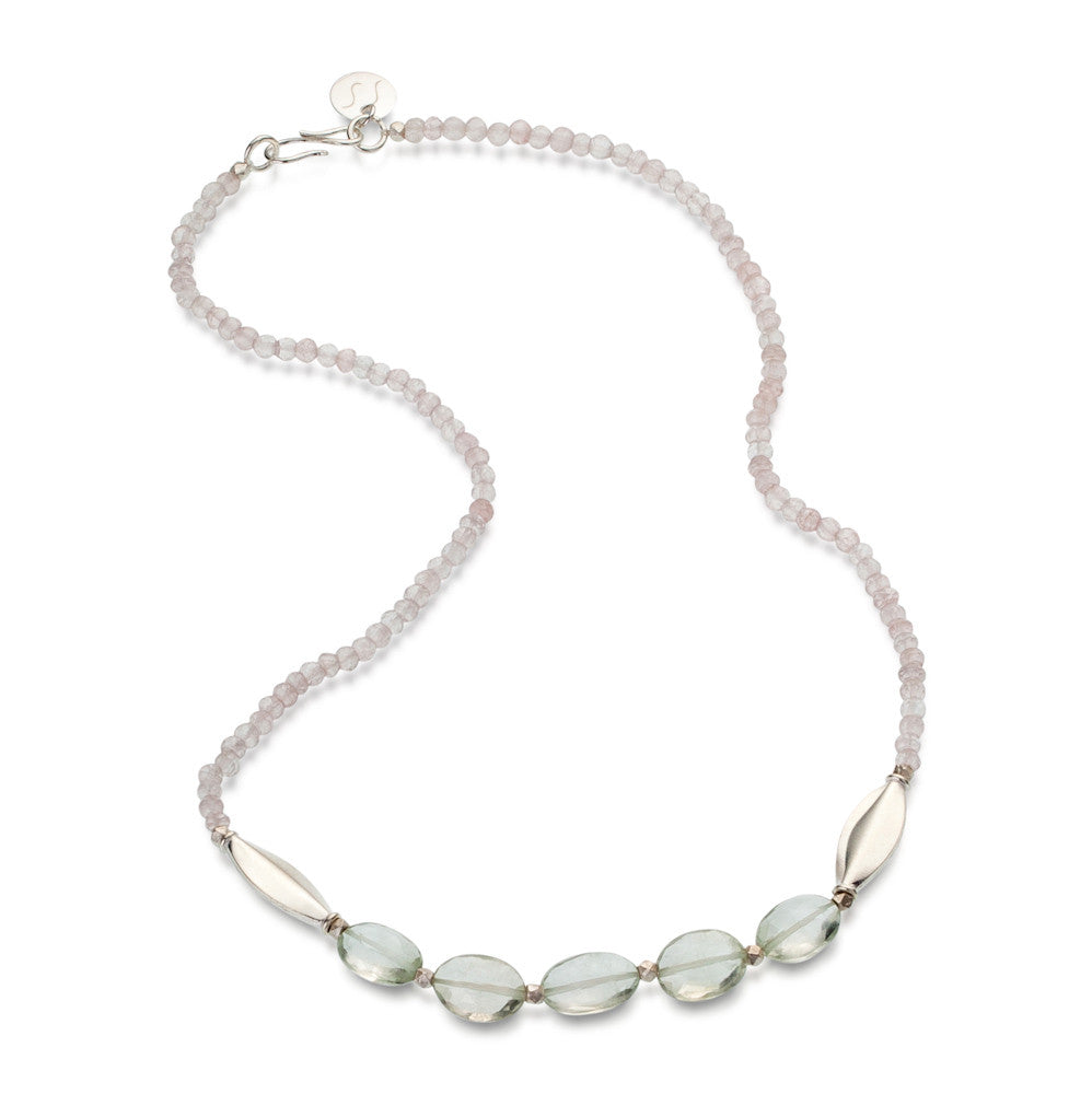 Palancar Necklace. Rose Quartz. 925 Silver