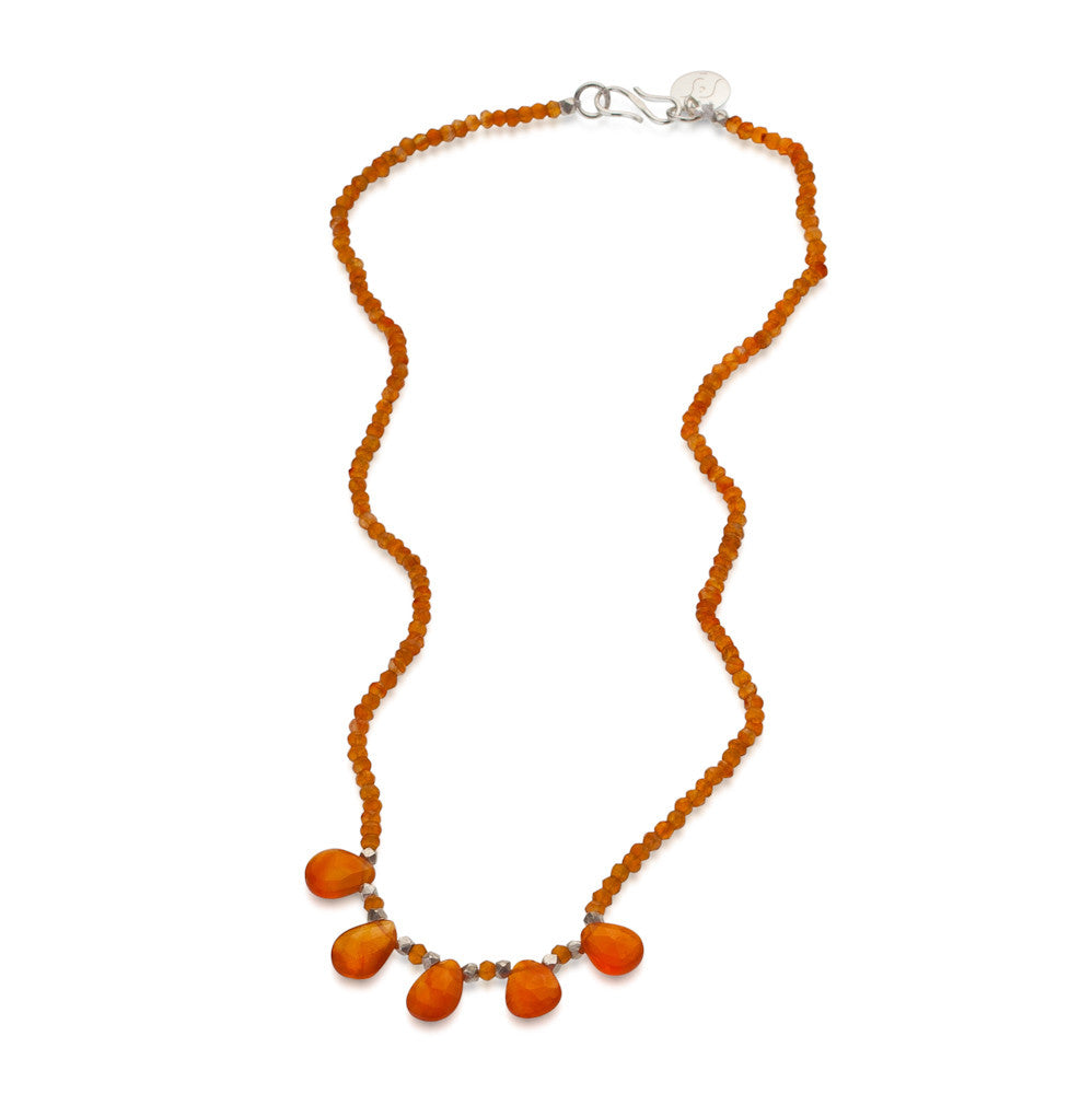 Lyra Necklace. Carnelian. 925 Silver