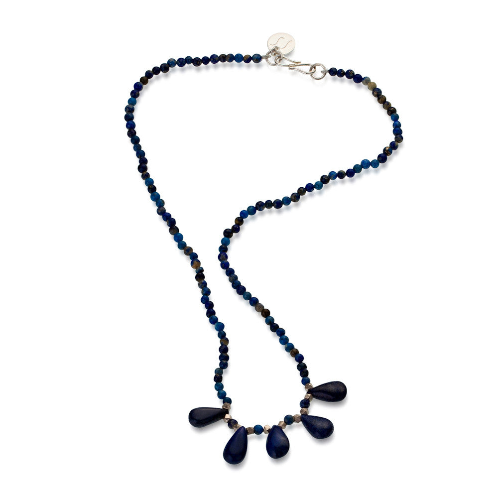 Lyra Necklace. Lapis Lazuli. 925 Silver