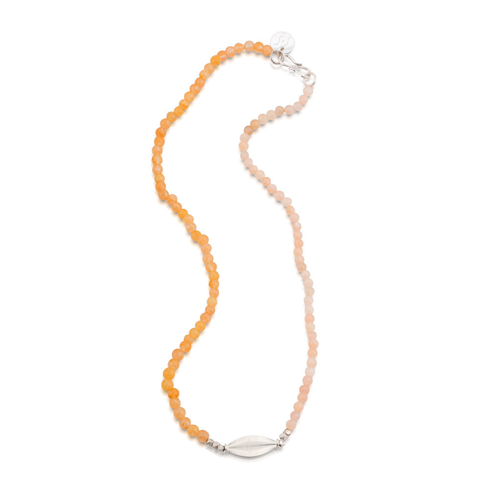 Wakatobi Necklace. Orange Aventurine & Pink Moonstone. 925 Silver