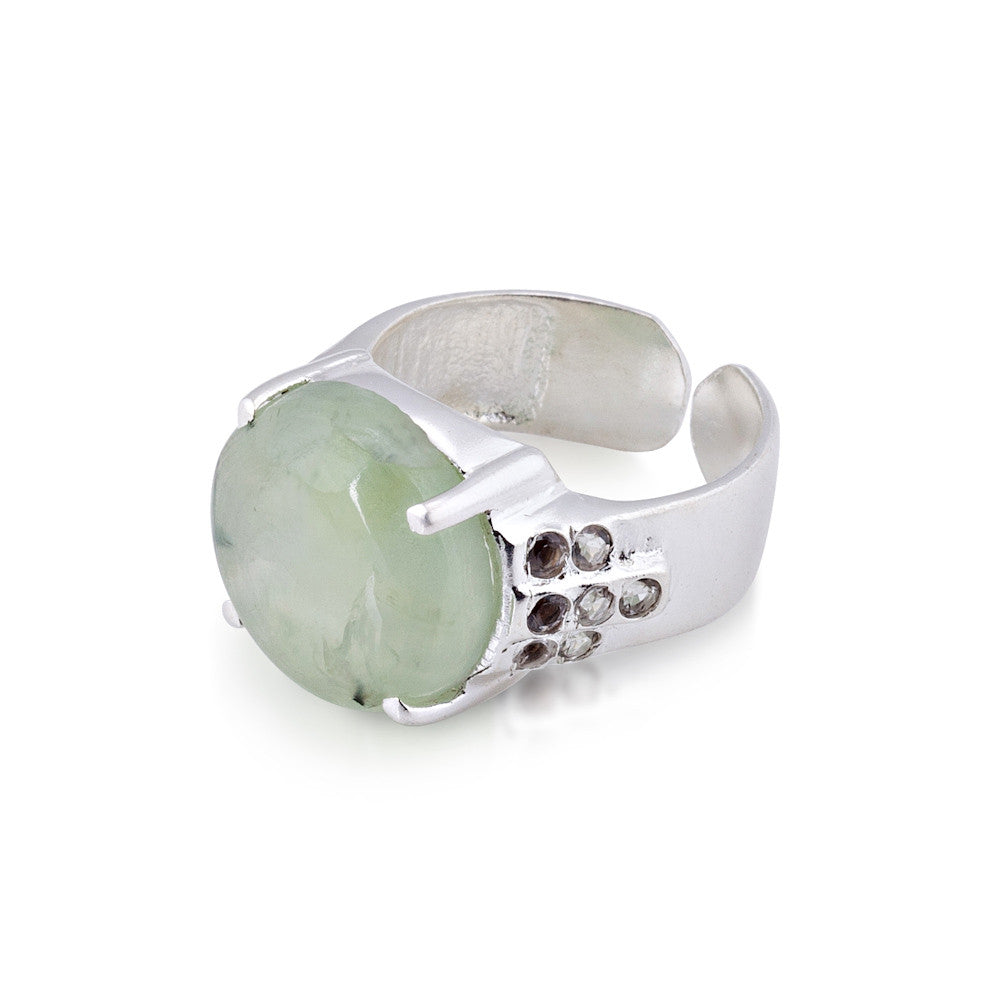 Lecce Ring. Prehnite. Silver