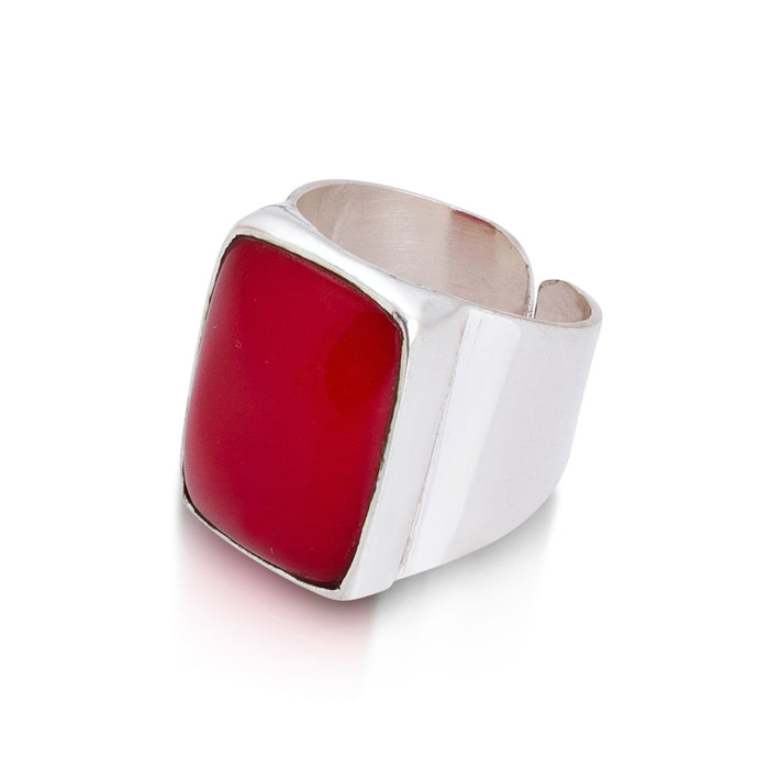 Arctic Ring. Coral. Silver